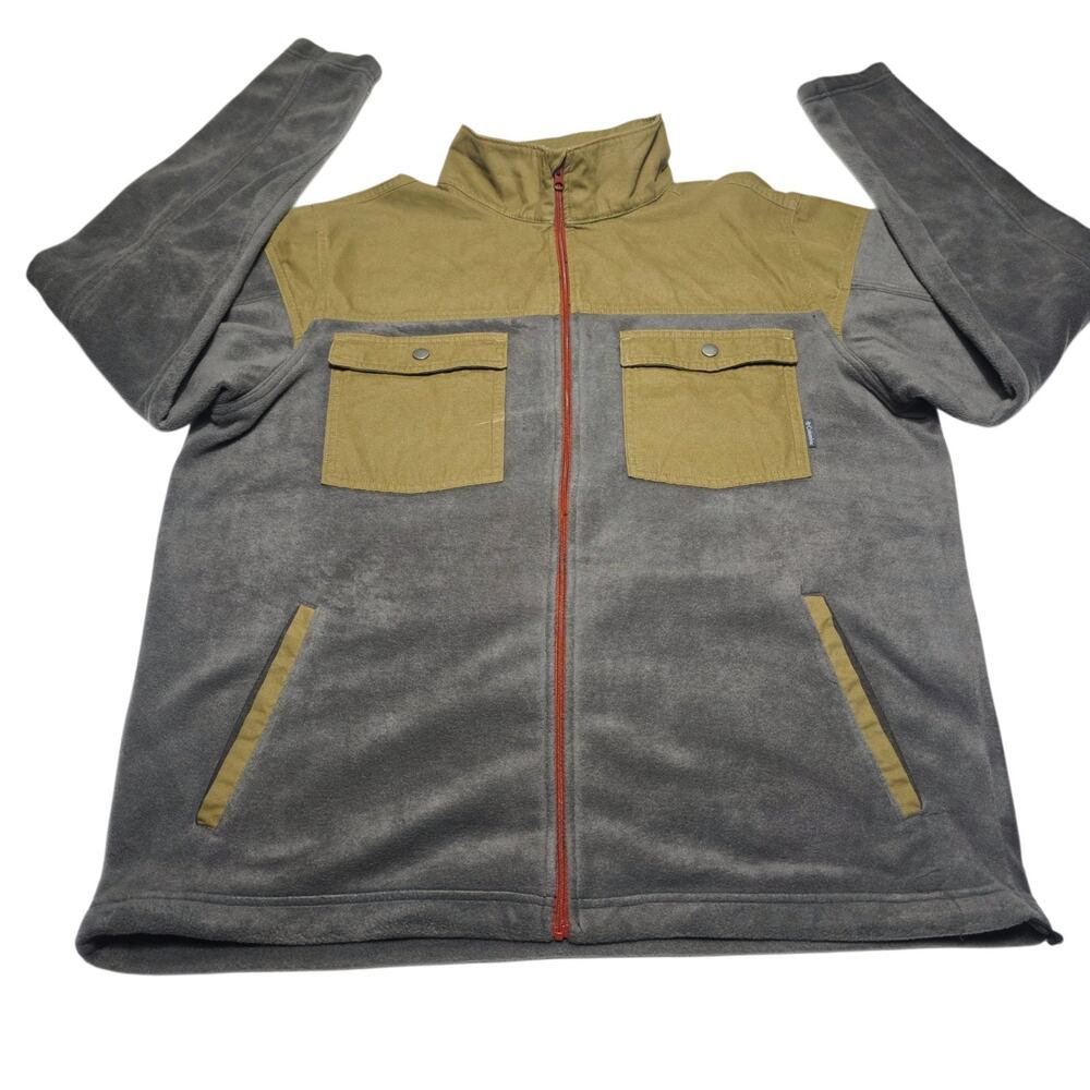 Columbia Steens Mountain 2.0 Jacket Mens XL Gray Fleece Canvas Trim Full Zip